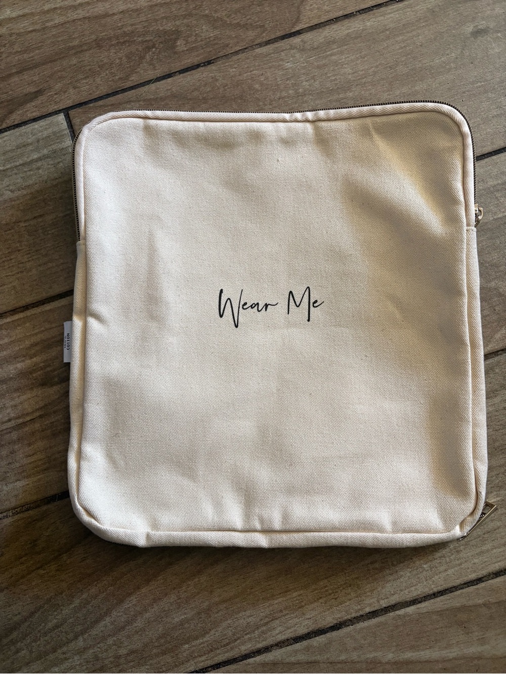 Two sided Wear Me Cream Canvas Travel Pouch - Women Travel Bag
